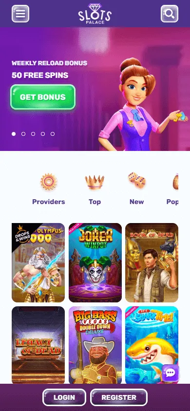 Slotspalace Casino mobile live casino game selection