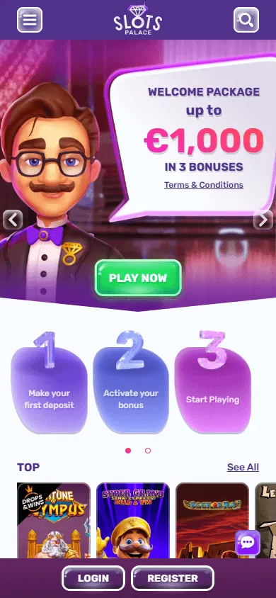 Slotspalace Casino mobile slot game selection